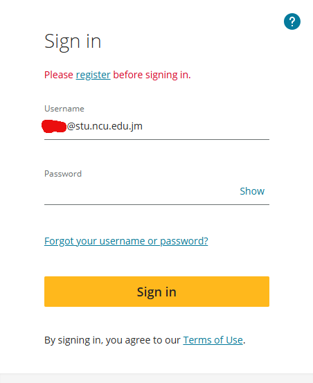 What should I do if I see "Please register before signing in"?